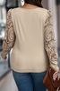 Immagine di CURVY GIRL LACE SLEEVE SQUARE NECK RIBBED TOP